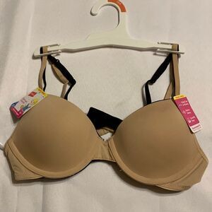 Hanes size 36A two-pack bra: one nude and one white. NWT